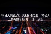 每日大赛盘点：真相3种类型，神秘人上榜理由彻底令人让人愤怒