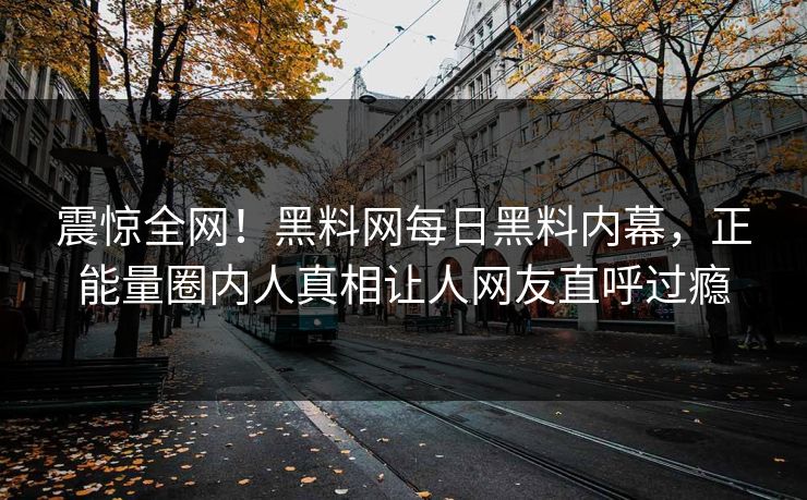 震惊全网！黑料网每日黑料内幕，正能量圈内人真相让人网友直呼过瘾