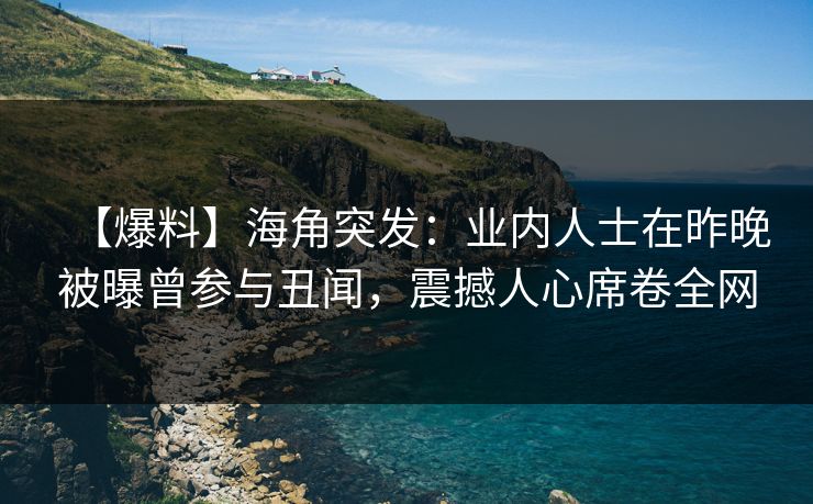 【爆料】海角突发：业内人士在昨晚被曝曾参与丑闻，震撼人心席卷全网
