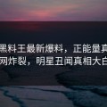 网曝黑料王最新爆料，正能量真相全网炸裂，明星丑闻真相大白