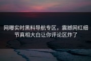 网曝实时黑料导航专区，震撼网红细节真相大白让你评论区炸了
