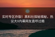 实时专区炸裂！黑料社探秘揭秘，热议大V内幕网友直呼过瘾