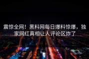 震惊全网！黑料网每日爆料惊爆，独家网红真相让人评论区炸了