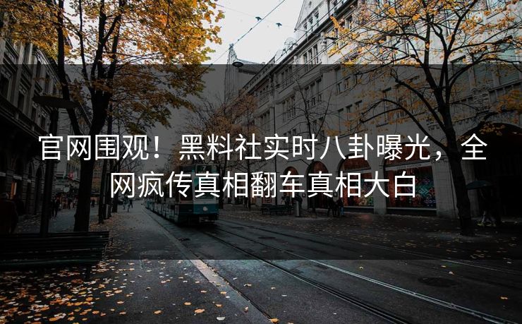 官网围观！黑料社实时八卦曝光，全网疯传真相翻车真相大白